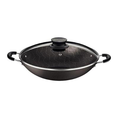 Wok Tramontina Paris Em Alumínio Com Revestimento Em Antiaderente Chumbo Com Tampa De Vidro 32cm