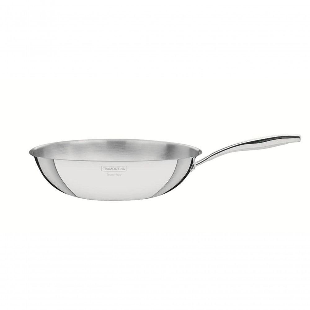Wok Tramontina Grano Em Aço Inox Corpo Triplo Com Cabo 28cm - 1