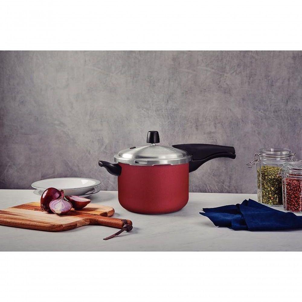 Panela De Pressão Tramontina Vancouver Effect Alumínio Com Revestimento Antiaderente Vermelho 20cm 4,5 Litros - 2