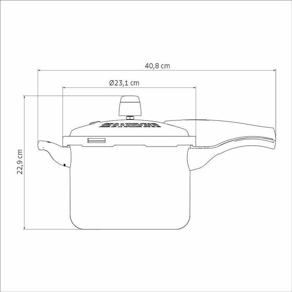 Panela De Pressão Tramontina Vancouver Effect Alumínio Com Revestimento Antiaderente Vermelho 20cm 4,5 Litros - 6
