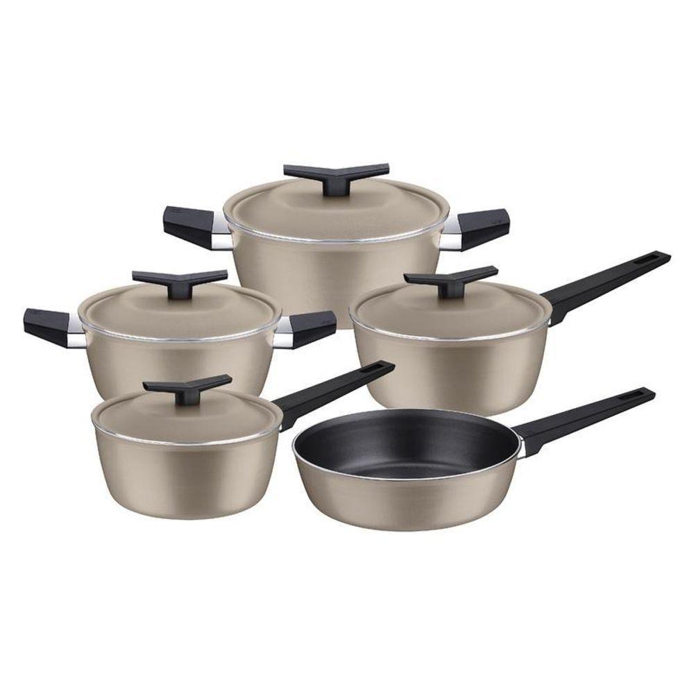 Jogo De Panelas Tramontina Spezia Induction 5 Peças Alumínio Com Revestimento Antiaderente Areia - 1