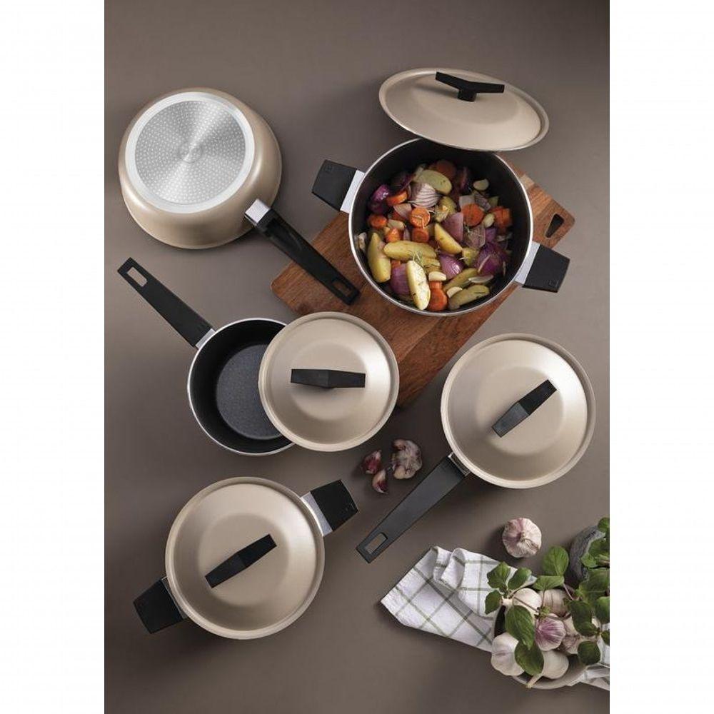 Jogo De Panelas Tramontina Spezia Induction 5 Peças Alumínio Com Revestimento Antiaderente Areia - 2