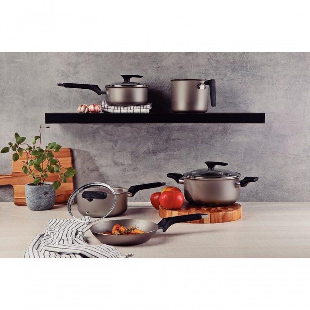 Jogo De Panelas Tramontina Milazzo Amêndoa Alumínio Com Revestimento Antiaderente Starflon Max 5 Peças - 2