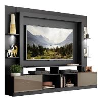 Rack Estante com Suporte Tv 65´´ Leds Preto/Laca Fumê - 5