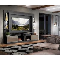 Rack Estante com Suporte Tv 65´´ Leds Preto/Laca Fumê - 7