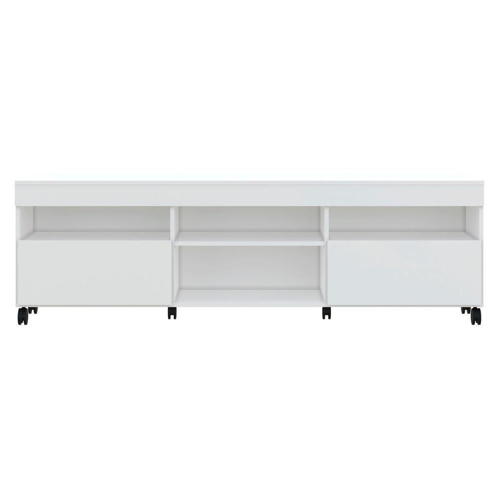 Rack Com Rodízios Para Tv Até 65´´ Com 2 Portas Branco - 1