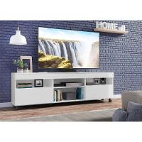 Rack Com Rodízios Para Tv Até 65´´ Com 2 Portas Branco - 5