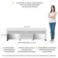 Rack Com Rodízios E Espelho Para Tv Até 65´´ Com 2 Portas