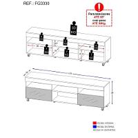 Rack Com Rodízios E Espelho Para Tv Até 65´´ Com 2 Portas - 6