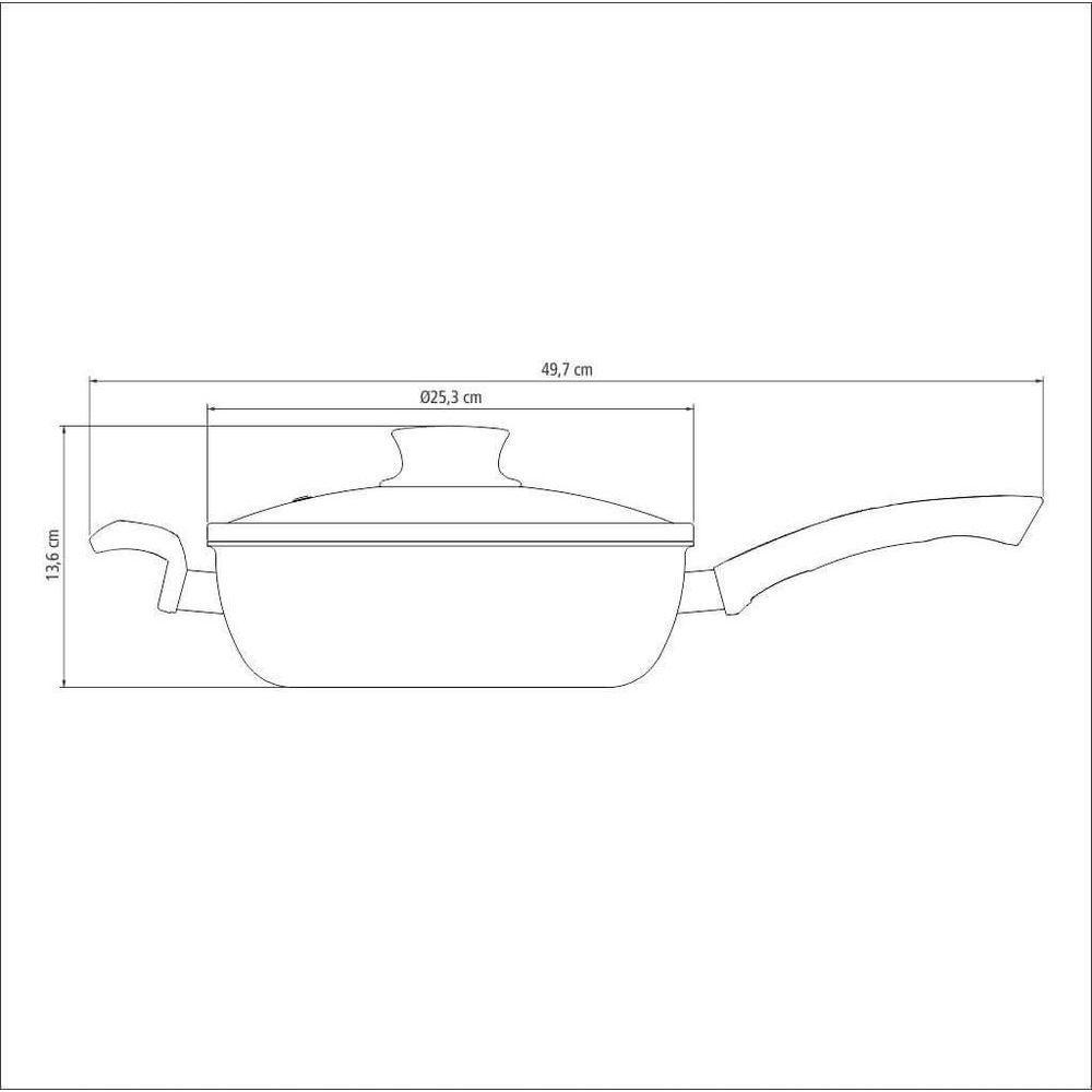 Fritadeira Multiuso Tramontina Paris 24cm Em Alumínio Com Revestimento Antiaderente Com Tampa De Vidro Chumbo - 5