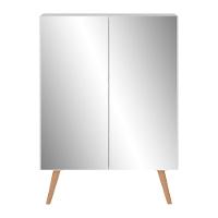 Sapateira 2 Portas Retrô Com Espelho Nina Multimóveis V6012 Branca/Natural Branco/Natural - 2