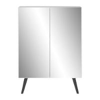 Sapateira 2 Portas Retrô Com Espelho Nina Multimóveis V6012 Branca/Preta Branco/Preto - 2