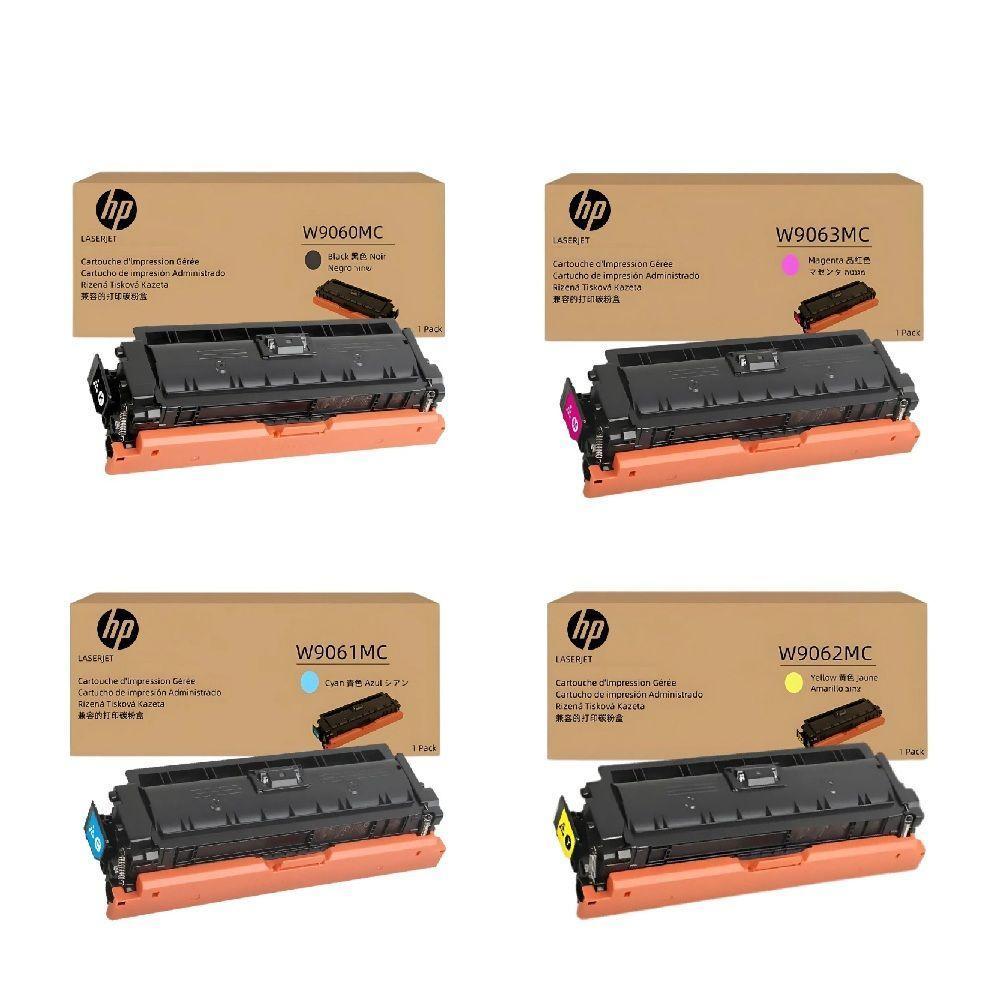 Kit 4 Toners Hp W9060mc Original W9061mc W9062mc W9063mc Cmyk E55040 55040 E57540 57540 - 1