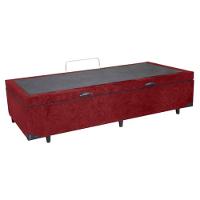 Cama Box Baú Solteiro Vermelho Suede 88x188x42 - 2