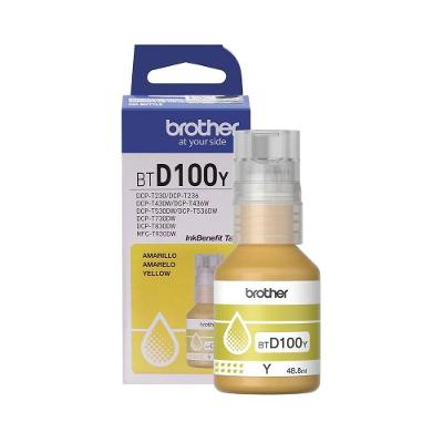 Tinta Brother Bt-d100 Bt D100 Amarelo Original Dcp-t230 Dcp-t430w Dcp-t530dw Dcp-t730dw 108ml