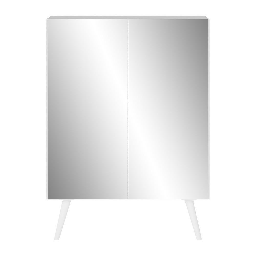 Sapateira 2 Portas Retrô Com Espelho Nina Multimóveis V6012 Branca Branco - 2