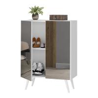 Sapateira 2 Portas Retrô Com Espelho Nina Multimóveis V6012 Branca Branco - 1