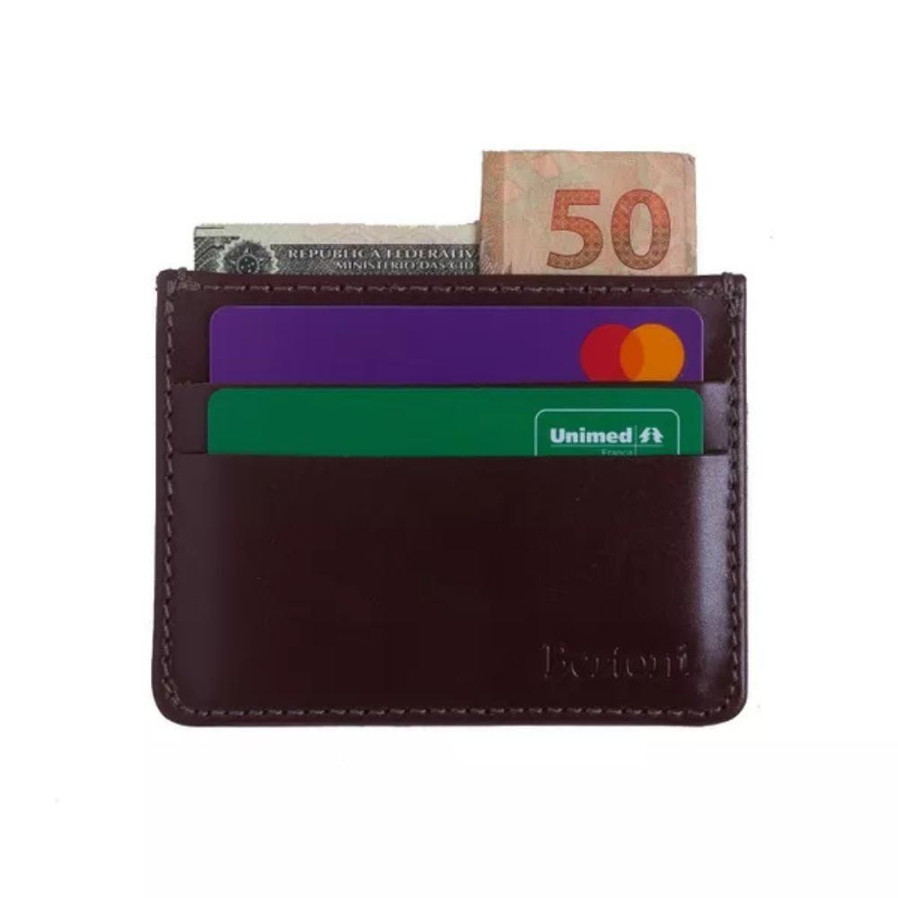 Carteira Compacta Masculina Em Couro Slim Bertoni Pull Up Pinhão - 1