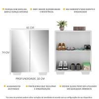Sapateira 2 Portas Com Espelho Nina Multimóveis V6013 Branca Branco - 5