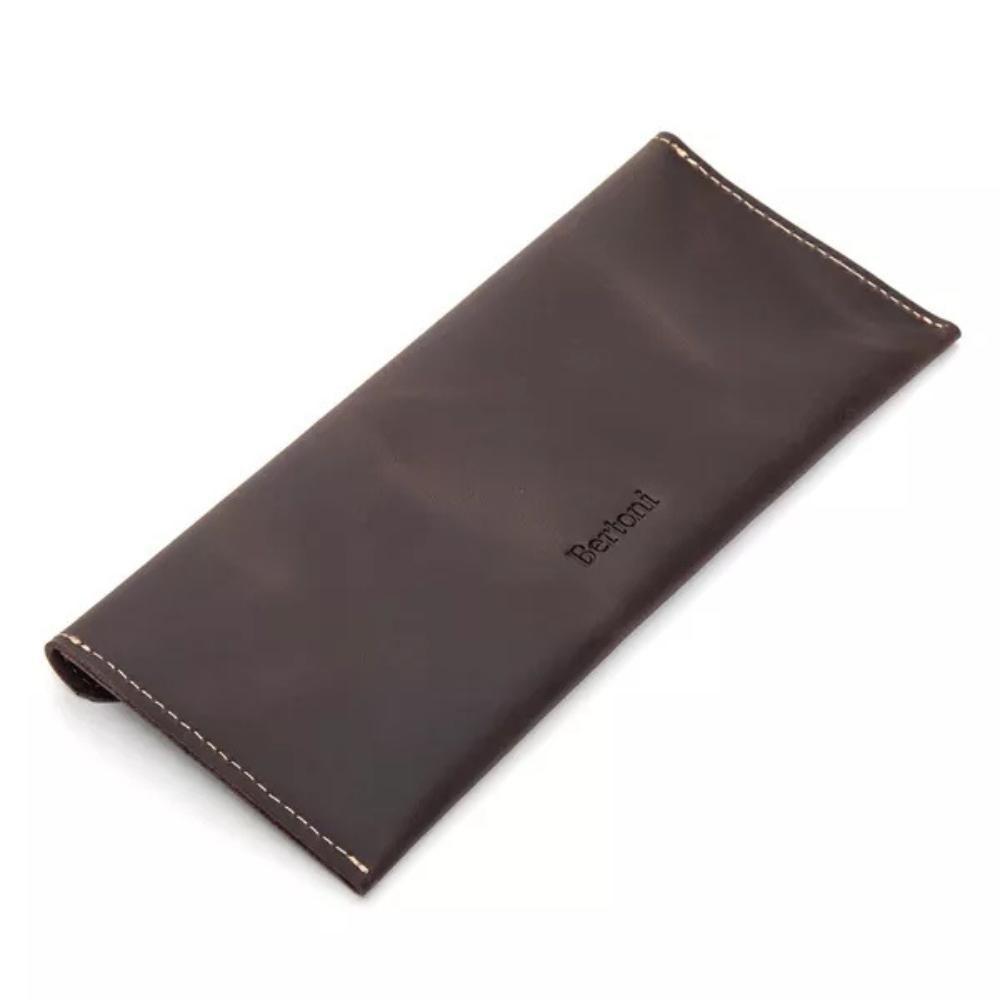 Estojo De Óculos Luxo Em Couro Premium Bertoni Crazy Horse Café - 4