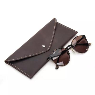 Estojo De Óculos Luxo Em Couro Premium Bertoni Crazy Horse Café