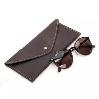 Estojo De Óculos Luxo Em Couro Premium Bertoni Crazy Horse Café - 1