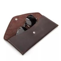 Estojo De Óculos Luxo Em Couro Premium Bertoni Crazy Horse Café - 2