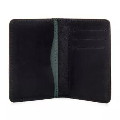 Carteira Masculina Em Couro Para Dinheiro E Horse Preto-fly Verde