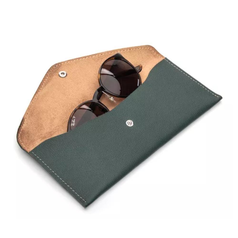 Estojo De Óculos Luxo Em Couro Premium Bertoni Fly Verde - 2