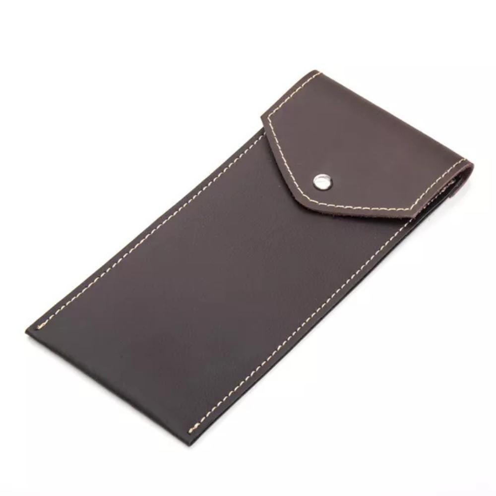 Case Porta Óculos Prático E Moderno Com Toque De Couro Crazy Horse Café - 3