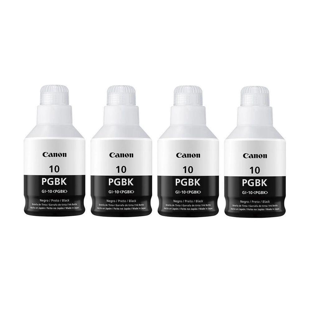 Kit Tinta Canon Gi-10 4un Preto Gi10 G10 Original G6010 G7010 Gm2010 Gm4010 - 1