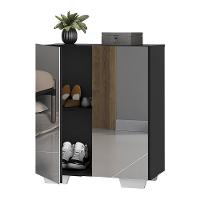 Sapateira 2 Portas Com Espelho Nina Multimóveis V6013 Preta/Branca Preto/Branco - 1