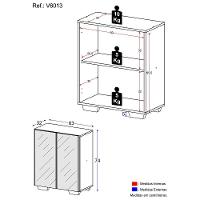 Sapateira 2 Portas Com Espelho Nina Multimóveis V6013 Preta/Branca Preto/Branco