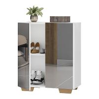 Sapateira 2 Portas Com Espelho Nina Multimóveis V6013 Branca/Natural Branco/Natural - 1