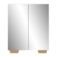 Sapateira 2 Portas Com Espelho Nina Multimóveis V6013 Branca/Natural Branco/Natural - 2