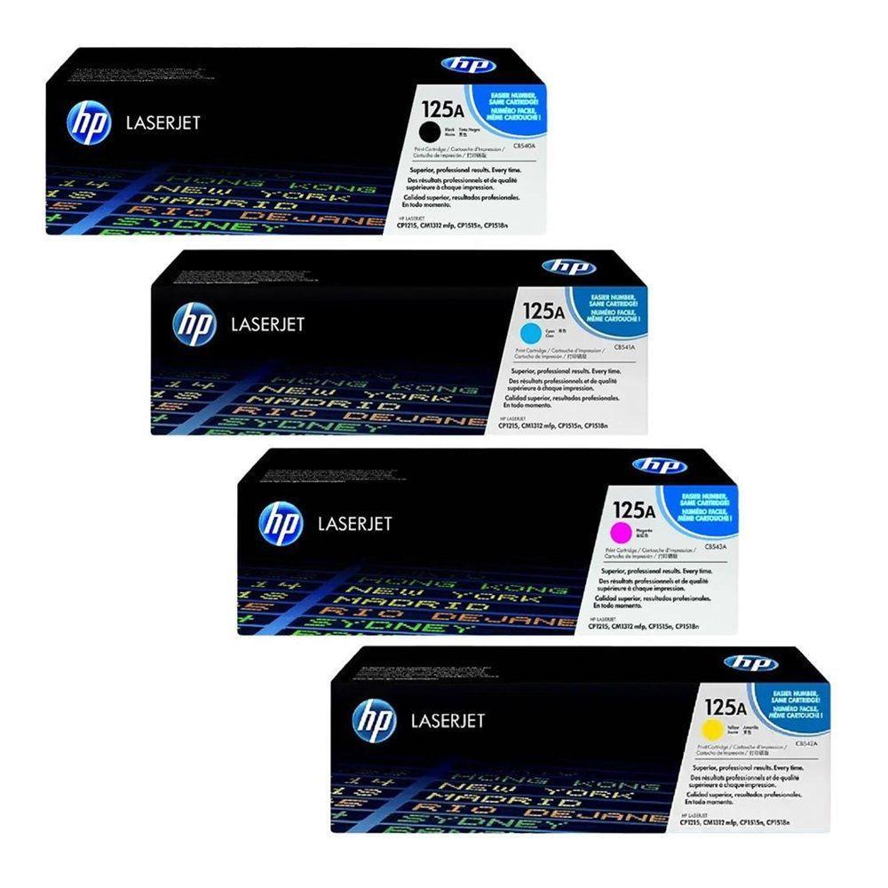 Kit 04 Toner 125a Original Cb540 Hp Para Impressora Laser Cp1518 Cb540a Cb541a Cb542a Cb543a - 1