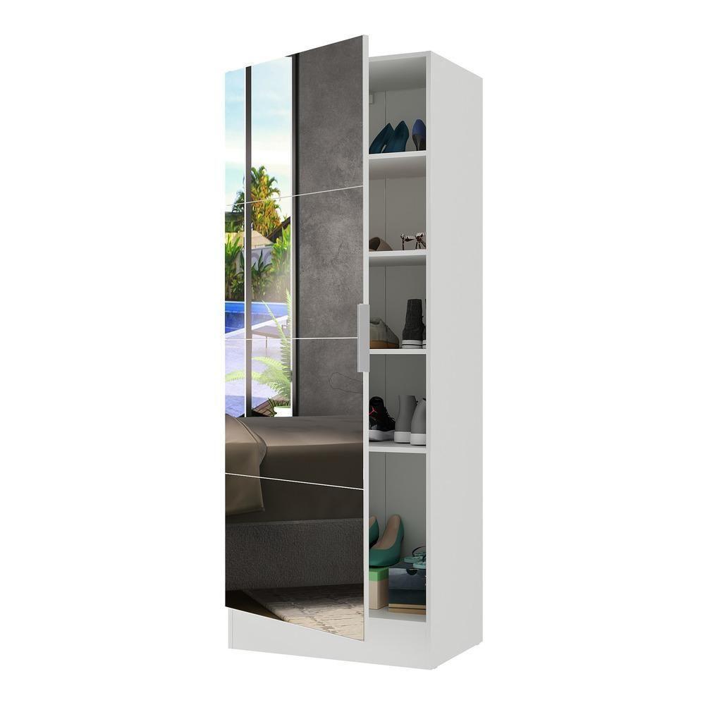 Sapateira 1 Porta Com Espelho Jade Plus Multimóveis V6007 Branca Branco - 1