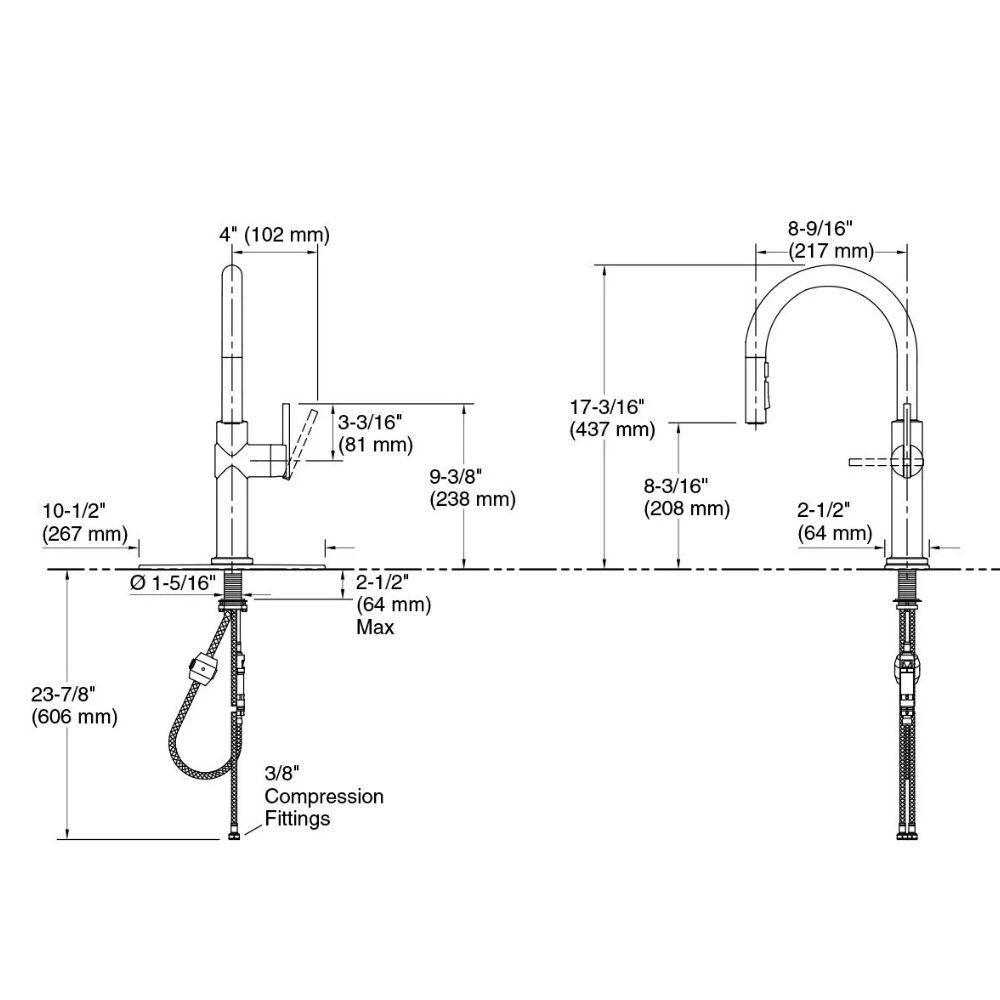 Misturador Monocomando Kohler Crue Bica Alta Com Bico Extensível 22972br Vibrant - 6
