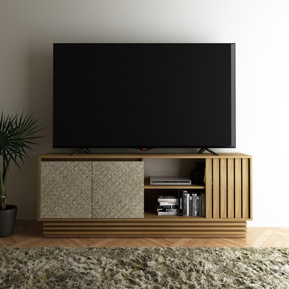 Rack Tv 64" Com 2 Portas Multimóveis Cr45113 Natural/Palha - 1