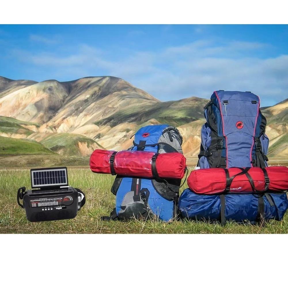 Radio Caixa Som Placa Solar Bluetooth Lanterna Camping Portatil Emergencia Am Fm Usb Sd Praia Retro - 3