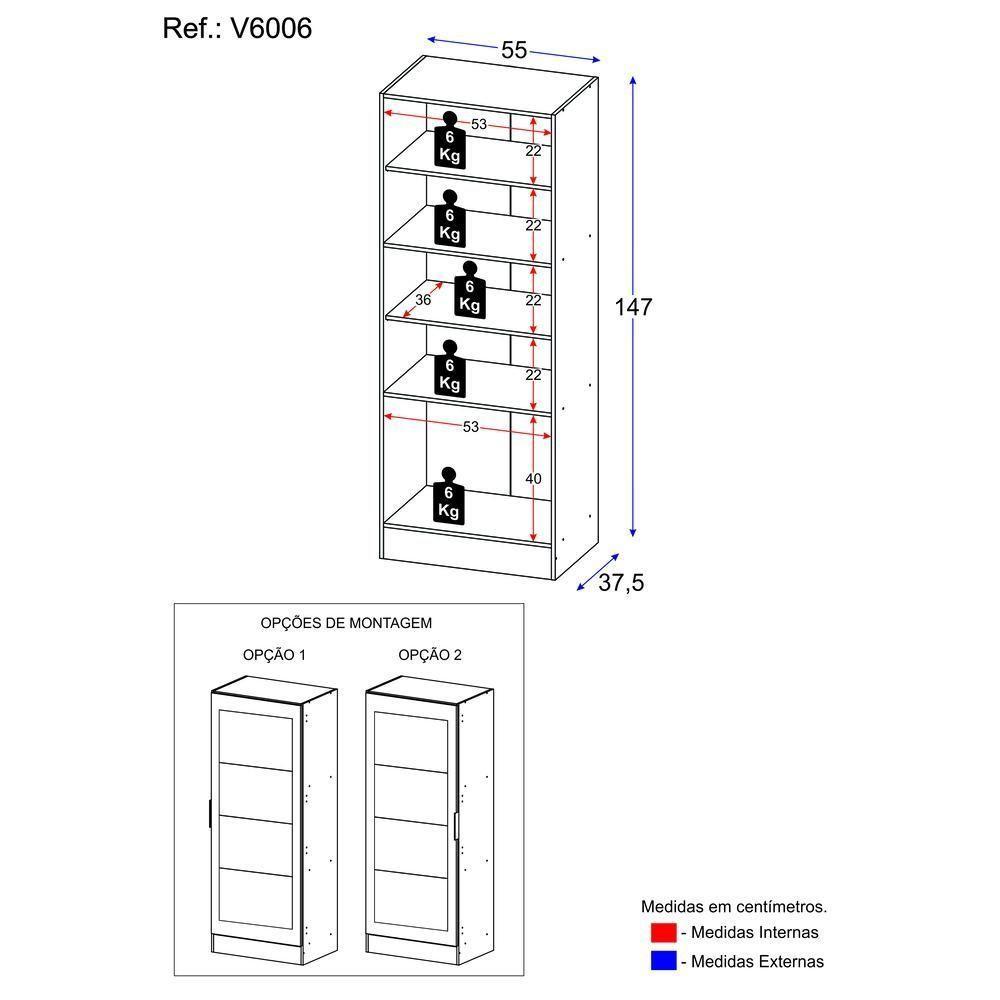 Sapateira 1 Porta Com Espelho Jade Multimóveis V6006 Preta Preto - 4