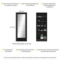 Sapateira 1 Porta Com Espelho Jade Multimóveis V6006 Preta Preto - 5
