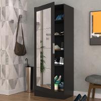Sapateira 1 Porta Com Espelho Jade Multimóveis V6006 Preta Preto - 6