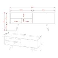 Rack Tv 55" Retrô Com 2 Portas Multimóveis Cr45204 Amêndoa/mármore Lunar Amêndoa/mármore Lunar