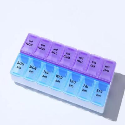 Porta Comprimidos Semanal 2 Divisorias Organizador Caixa Remedios Capsulas Suplementos Divisorias