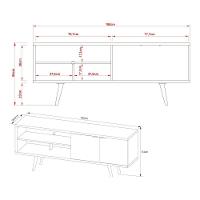 Rack Tv 55" Retrô Com 2 Portas Multimóveis Cr45204 Amêndoa/mármore Branco Amêndoa/mármore Branco