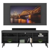 Rack Com Painel E Suporte Tv 65" Retrô Flórida Up Multimóveis Mp1043 Preto - 3
