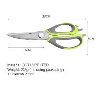 Tesoura Culinaria Profissional Multifuncoes 6 Em 1 Faca Descasca Corta Quebra Nozes Abre Garrafa Em - 9