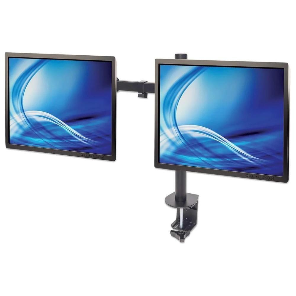 Suporte 2 Monitor Duplo Braco Articulado 10 A 32 Polegadas Mesa Giratorio Bancada Profissional - 6
