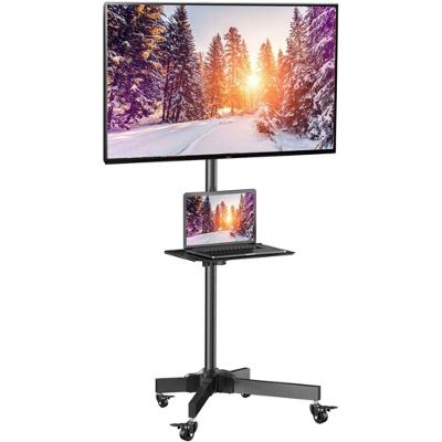 Suporte Tv Chao Com Rodinhas Estante Monitor Televisao Universal Com Prateleira Ate 65 Polegadas